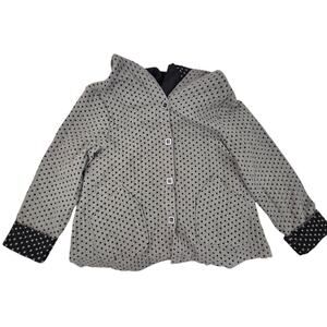 Habitat Jacket Women Gray Black Square Swing Pockets Lagenlook Art To Wear L